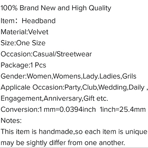 Choice of 3 elastic velvet headbands in 2 different styles & 3 colors. - Picture 10 of 10